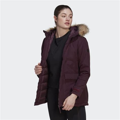 adidas parka damen rot|adidas Women's Utilitas Hooded Parka .